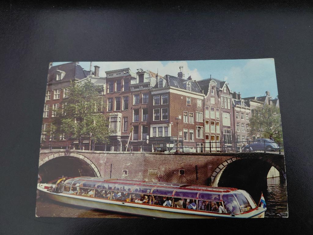 Amsterdam, bij de zeven bruggen, rondvaartboot, gelopen., Verzenden, 1960 tot 1980, Gelopen, Noord-Holland