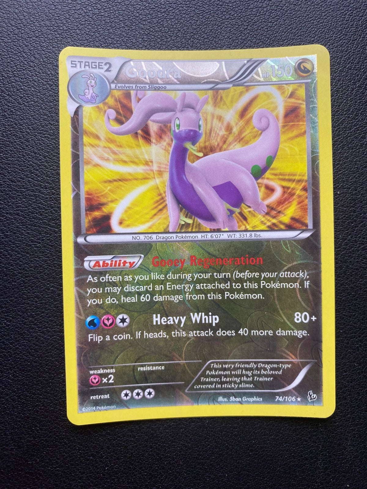 Goodra Reverse Holo - Flashfire - 74/106 - Pokemon kaart, Ophalen of Verzenden, Zo goed als nieuw