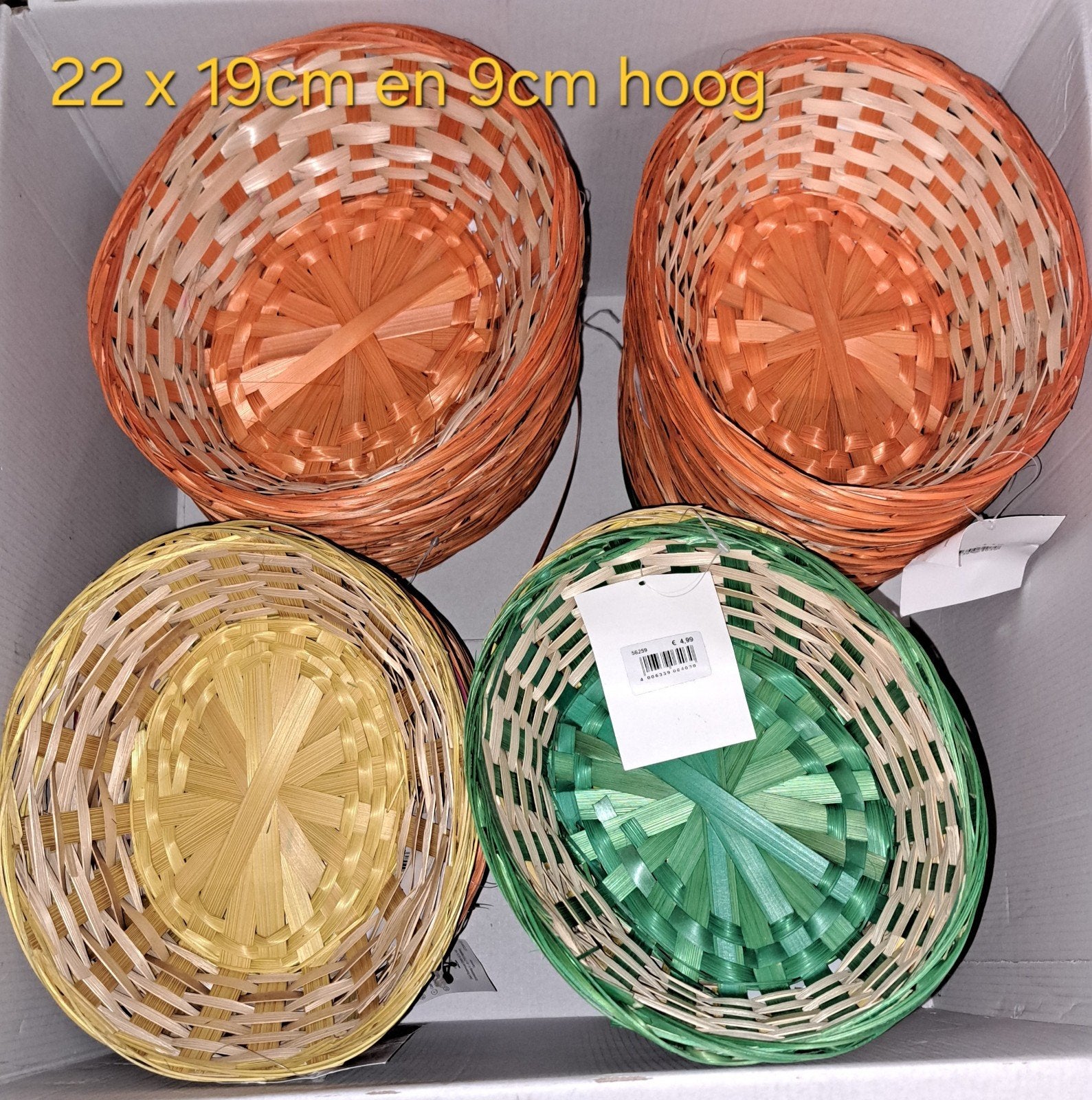 150 NIEUWE rieten mandjes., Ophalen, Nieuw