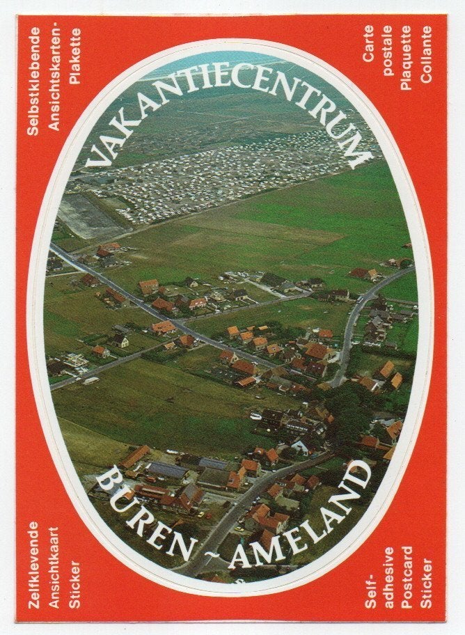Stickerkaart Vakantiecentrum Buren Ameland, Ophalen of Verzenden, 1980 tot heden, Ongelopen, Waddeneilanden