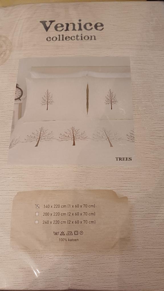Venice Collection Dekbedovertrek 'Trees' 140x220 cm, Ophalen of Verzenden