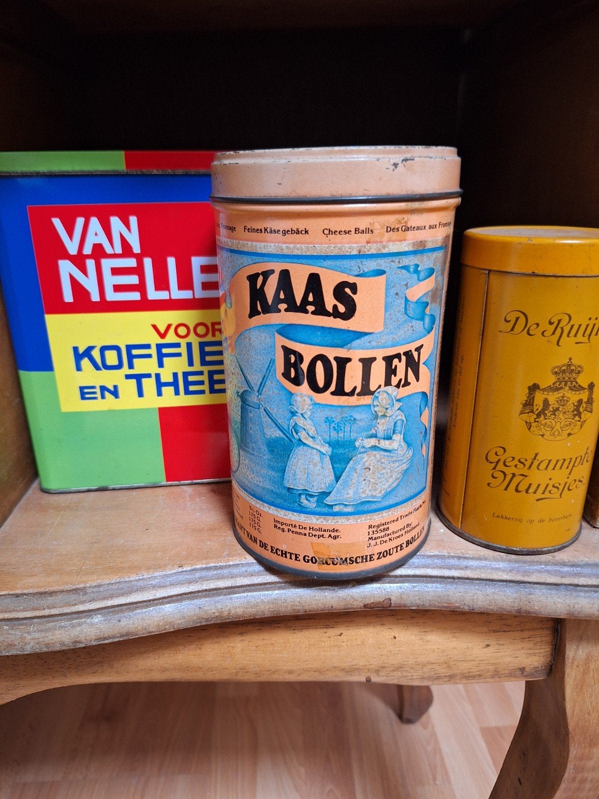 Set van 3 Vintage Blikken: Van Nelle, Kaasbollen, De Ruijter, Verzamelen, Blikken, Gebruikt, Koffie, Van Nelle, Ophalen
