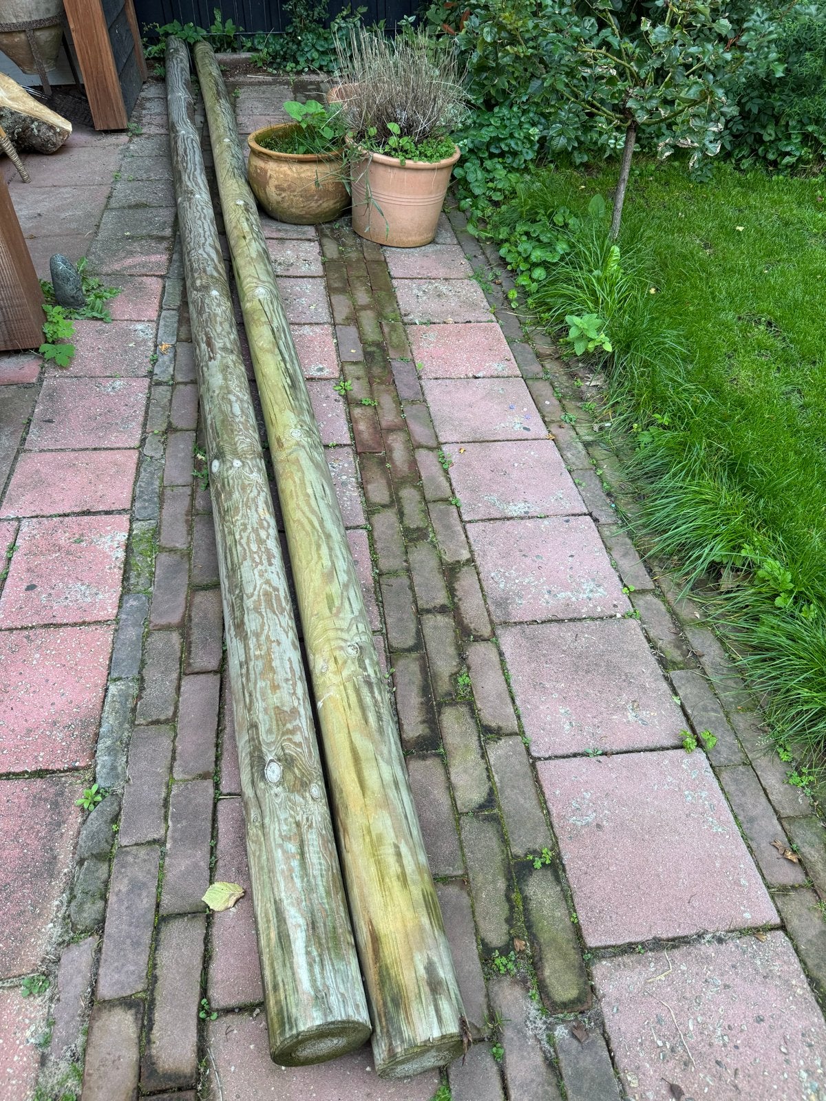 Boombalken 5 meter, 10 cm diameter, Nieuw, Balk, Overige houtsoorten, Ophalen
