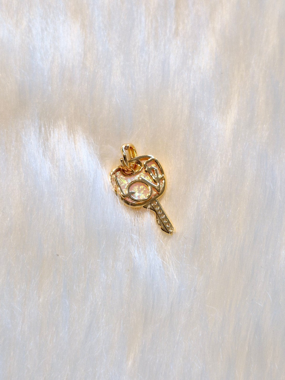 925 Zilver Vergulde Sleutel Hanger met Opaal en Zirkonia, Ophalen of Verzenden
