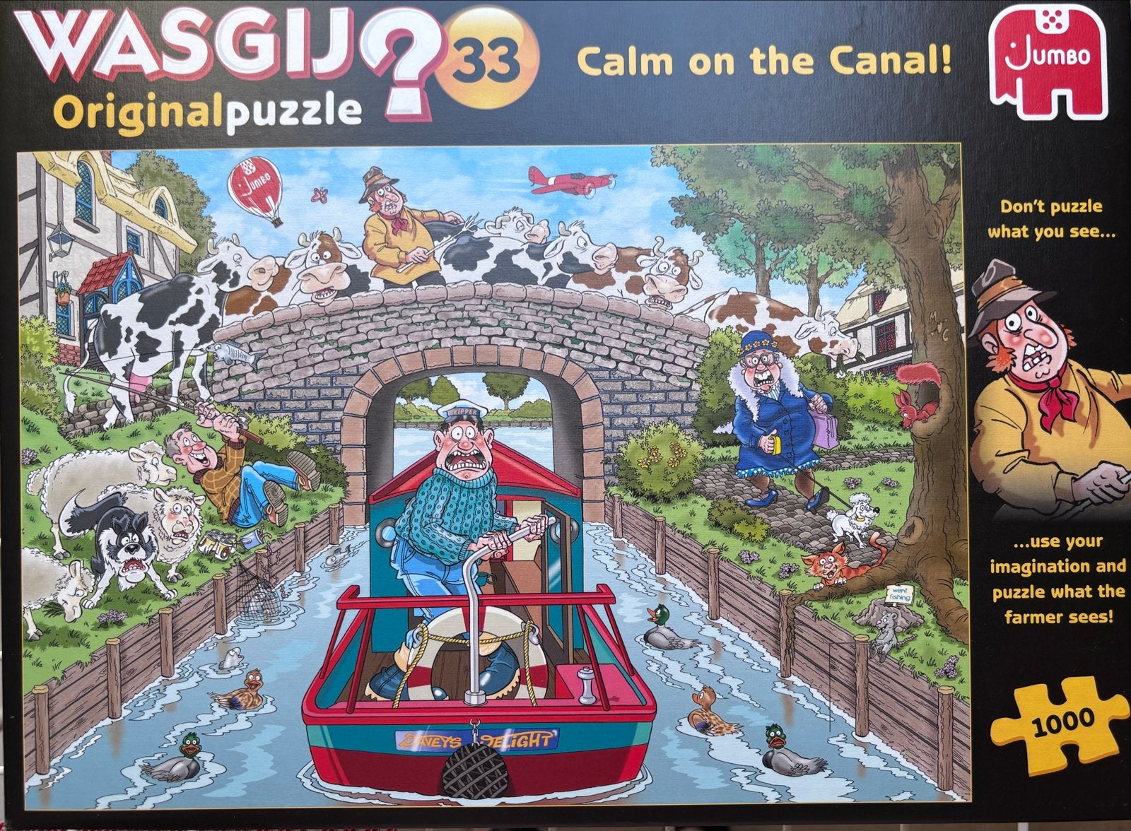 Wasgij Original 33: Calm on the Canal! 1000 stukjes, Ophalen, 500 t/m 1500 stukjes, Gebruikt, Legpuzzel