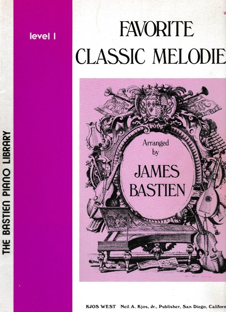 JAMES BASTIEN - FAVORITE CLASSIC MELODIES - level I, Gebruikt, Ophalen of Verzenden, Artiest of Componist, Piano