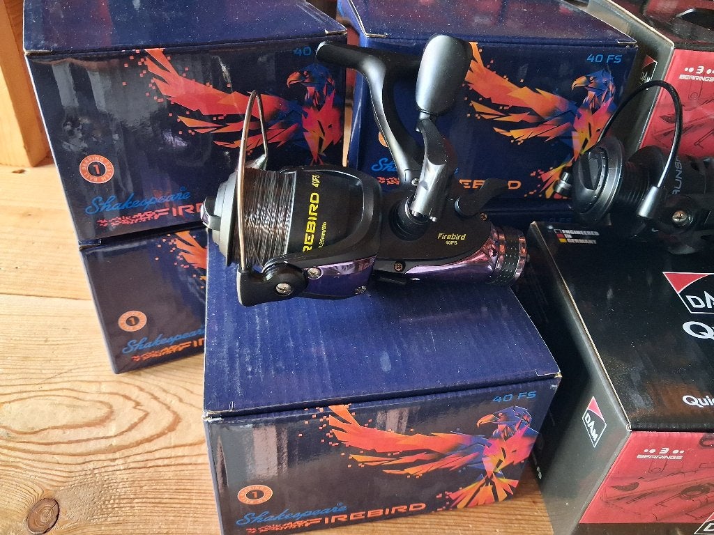 Partijtje Vrijloop molens (baitrunners) DAM/Shakespeare, Watersport en Boten, Tinstraat, Molen, Nieuw, Ophalen of Verzenden
