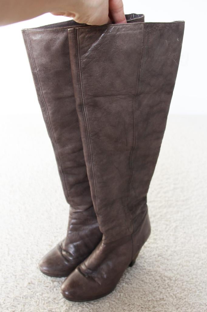 Mooie Zacht Leren Gevoerde Dames Laarzen 3 (Maat 39) € 35,-, Hoge laarzen, Bruin, Ophalen of Verzenden, Zo goed als nieuw
