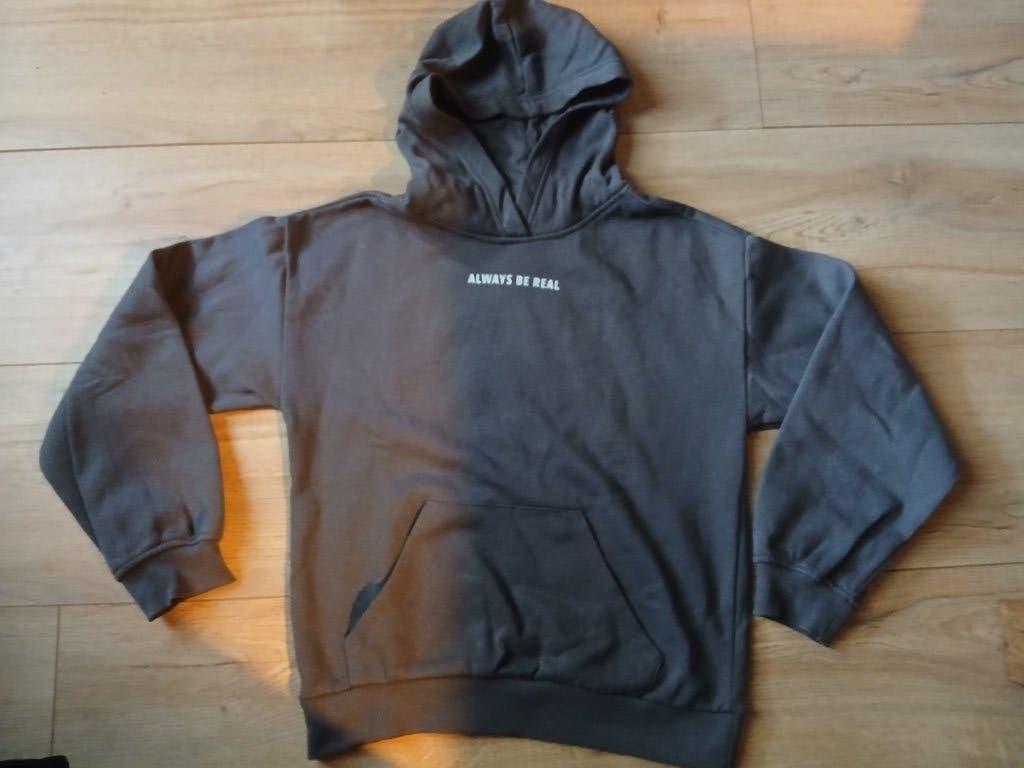Grijze hoodie met tekst maat 158/164, Kinderen en Baby's, Kinderkleding | Maat 158, Ophalen of Verzenden, Gebruikt, Meisje, Trui of Vest