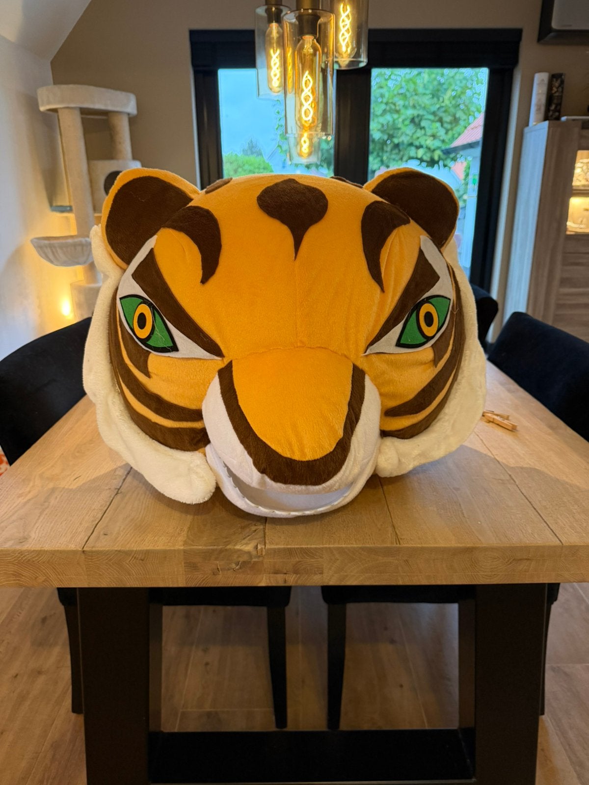 Tijger mascotte kong fu panda - tijgerpak mascottepak, Ophalen of Verzenden, Zo goed als nieuw, Pak of Jurk