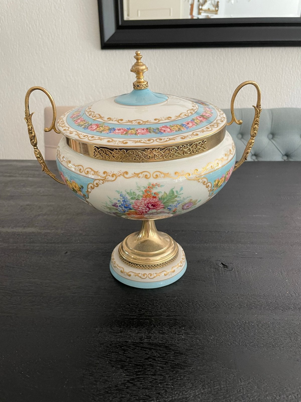 Antieke Porseleinen Pot met Deksel - ACE Decor de Paris, Antiek en Kunst, Ophalen