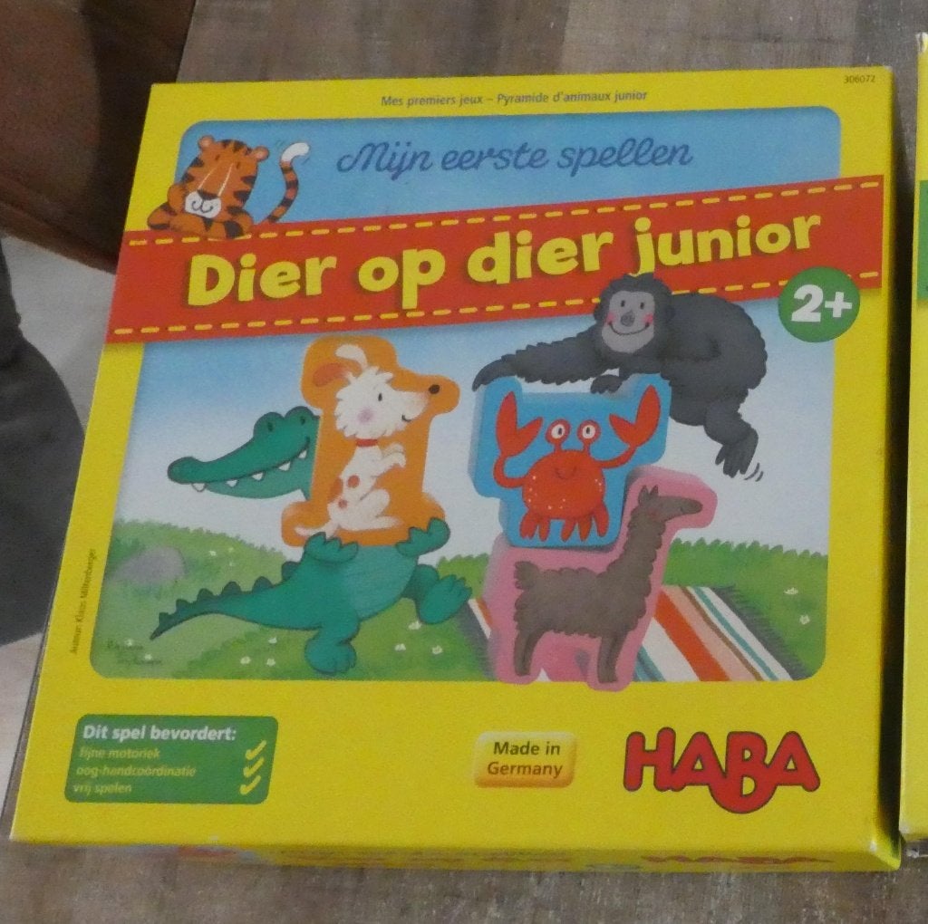 Haba dier op dier junior vanaf 2 jaar., Hobby en Vrije tijd, Gezelschapsspellen | Bordspellen, Een of twee spelers, Ophalen of Verzenden