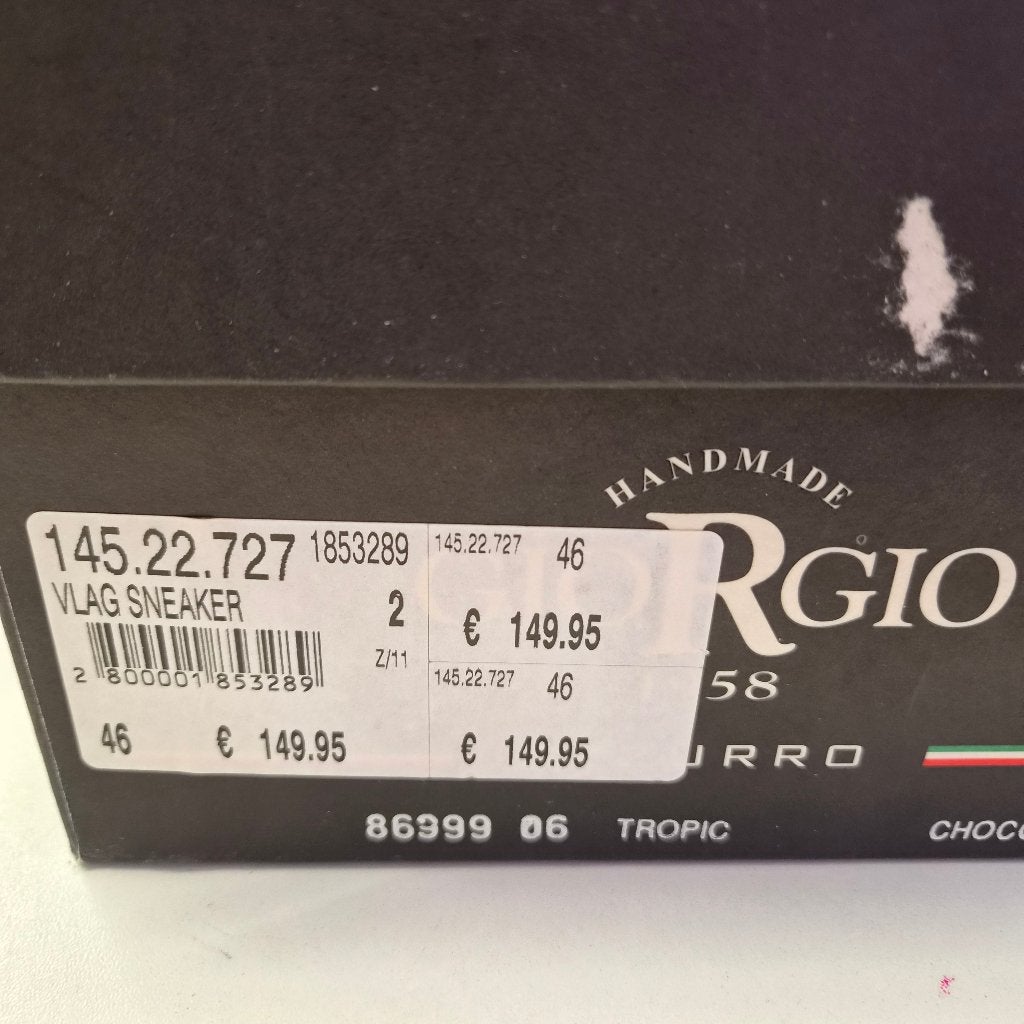Giorgio 1958 Vlag Sneaker - Bruin Leer, Maat 46 nr 51515, Bruin, Onbekend, Giorgio 1958, Ophalen of Verzenden