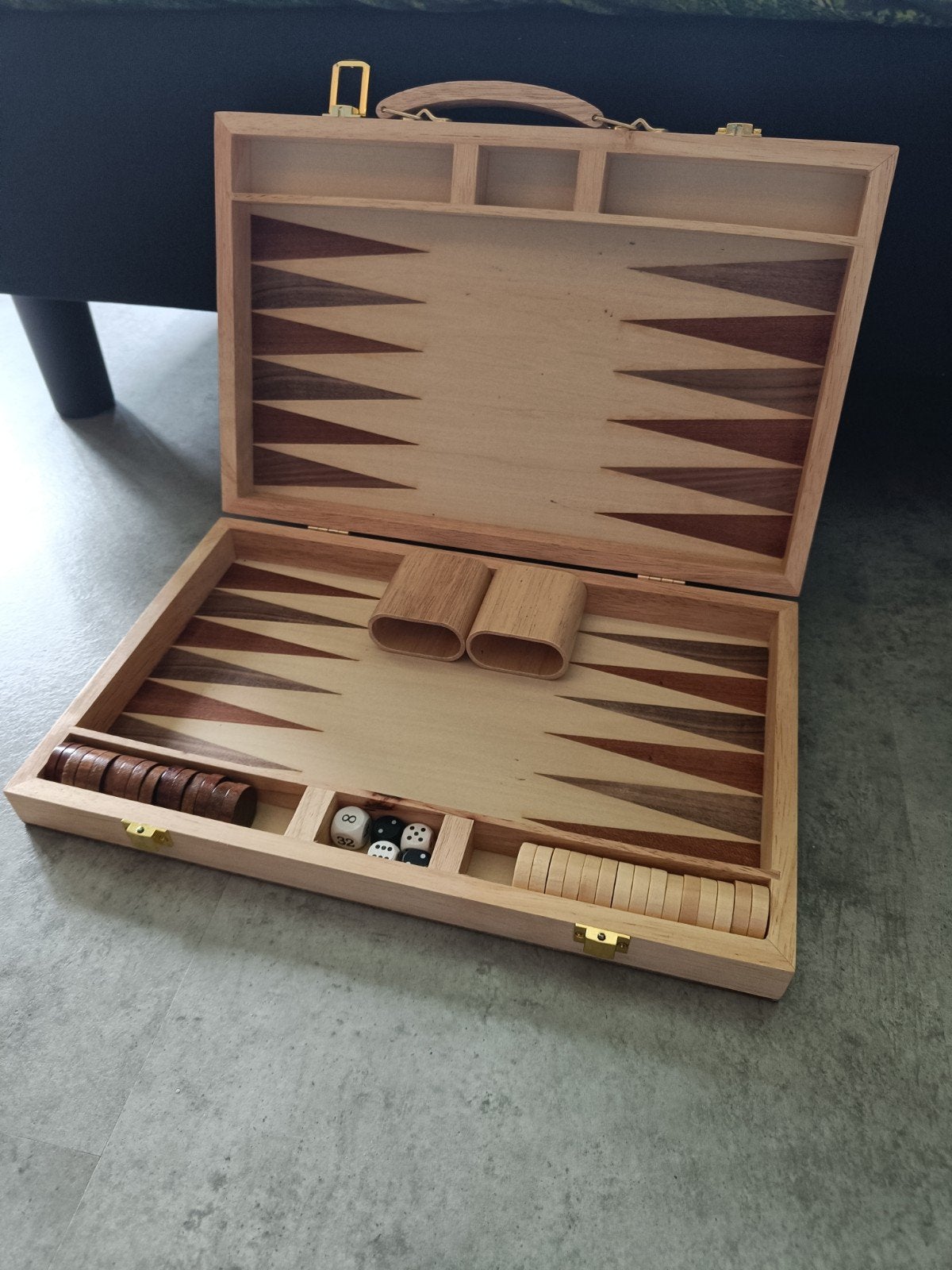 Houten Backgammon Spel, Hobby en Vrije tijd, Een of twee spelers, Ophalen of Verzenden, Gebruikt