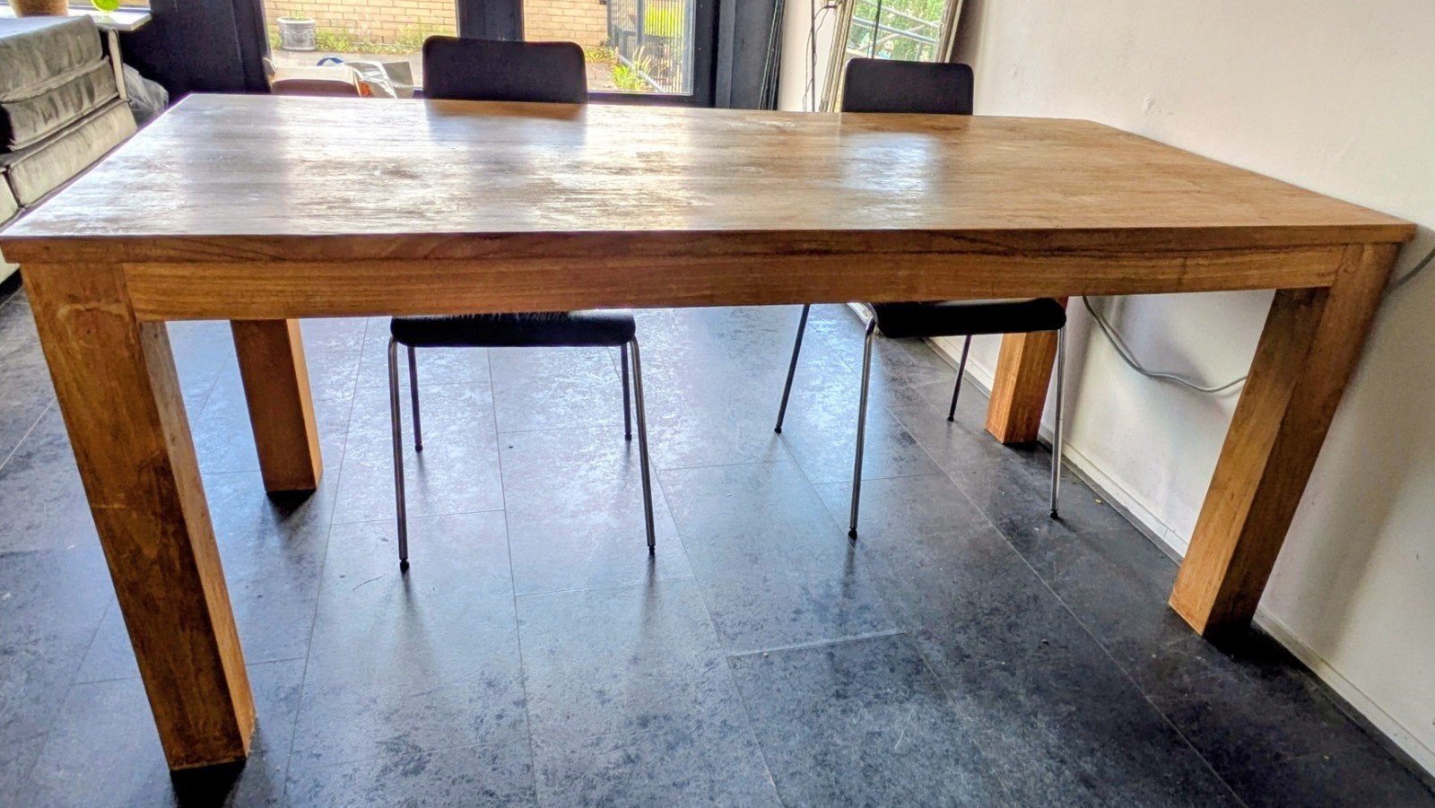 Mooie houten 6-persoons eettafel, Huis en Inrichting, Tafels | Eettafels, Gebruikt, Vijf personen of meer, 150 tot 200 cm, Rechthoekig