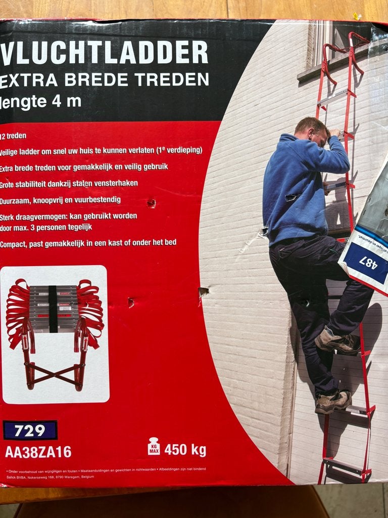 vluchtladder, 4 meter, Nieuw, Ophalen of Verzenden, Ladder, Opvouwbaar of Inschuifbaar