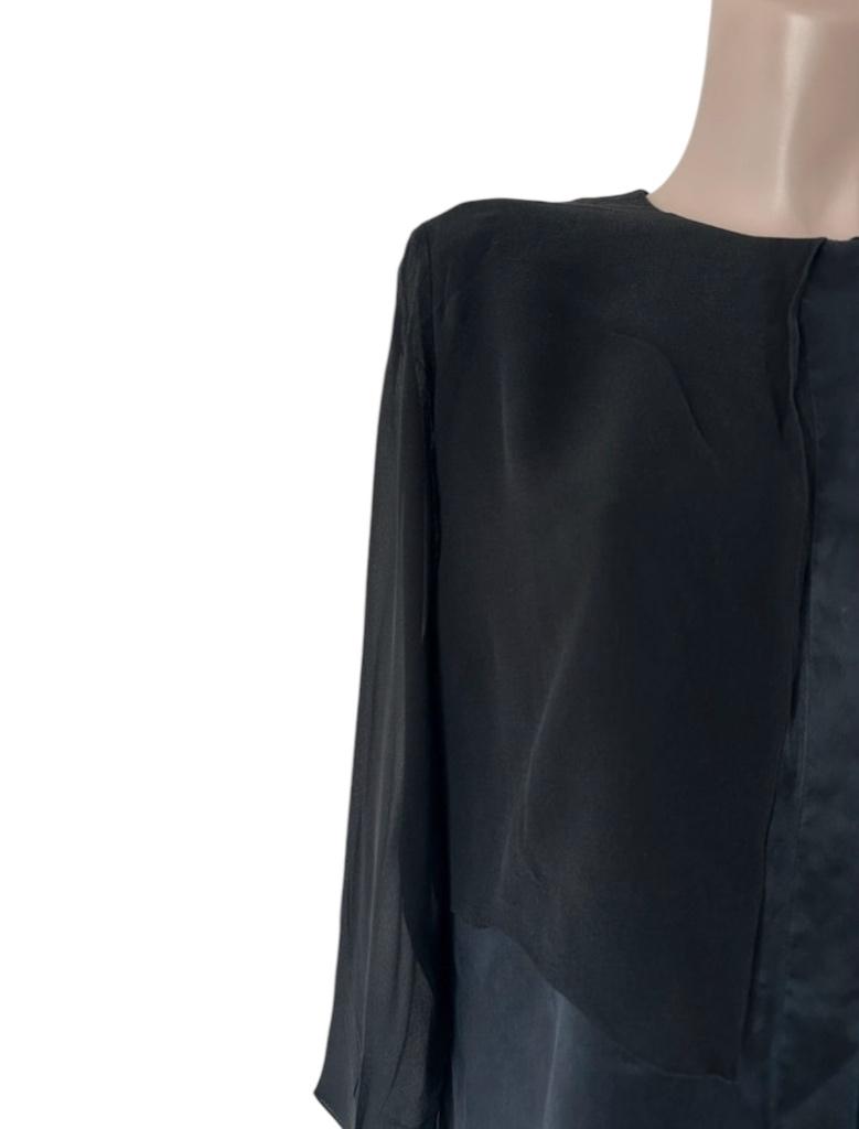 Akris blouse L, Verzenden, Zwart, Zo goed als nieuw