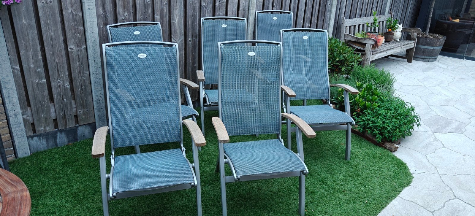 Hartmann tuinstoelen en hocker, Tuin en Terras, Ophalen, Gebruikt, Aluminium, Inklapbaar