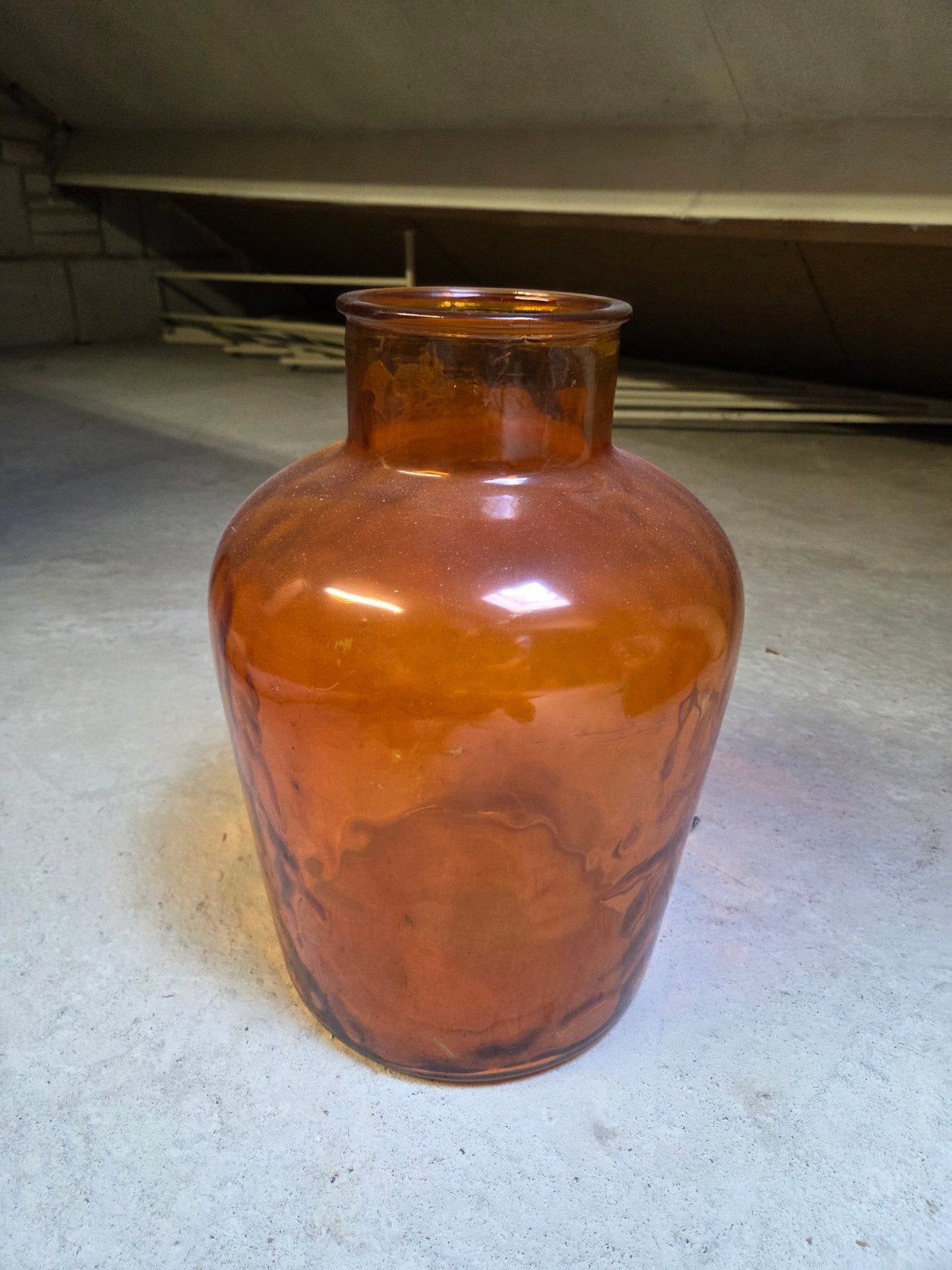 Retro/ vintage oranje glazen vaas, Huis en Inrichting, Woonaccessoires | Vazen, Ophalen, Oranje