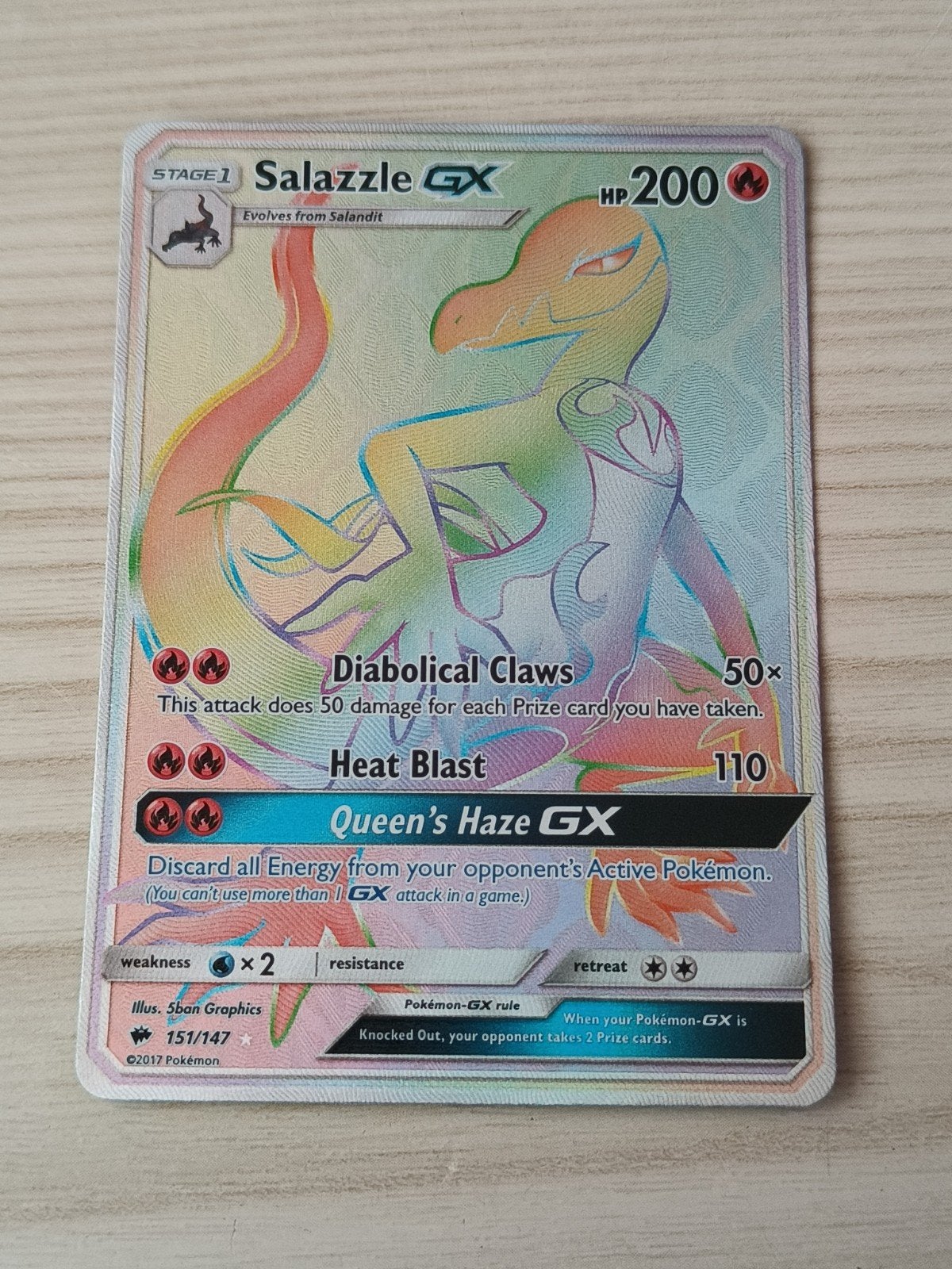 Salazzle ex 151/147 burning shadows, Ophalen of Verzenden, Zo goed als nieuw, Losse kaart, Foil