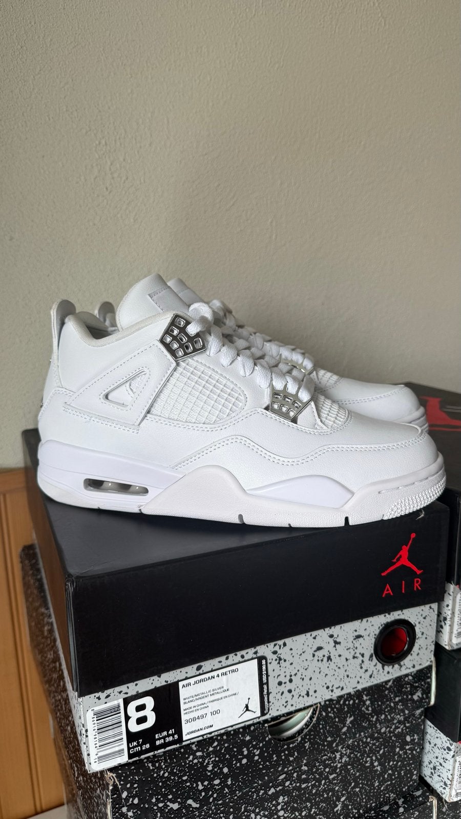 Jordan 4 Pure Money (Maat 41), Kleding | Heren, Schoenen, Verzenden, Wit, Nieuw, Sneakers of Gympen