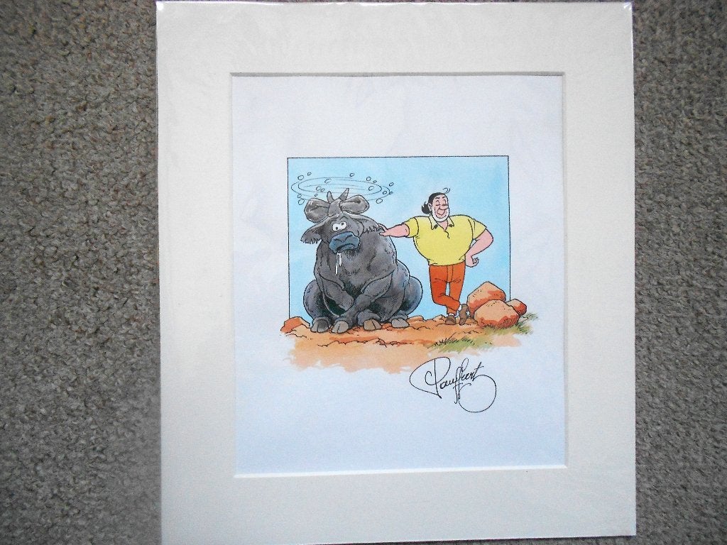 Suske en Wiske - Jerom met stier - originele tekening Geerts, Eén stripboek, Ophalen of Verzenden, Nieuw, Willy Vandersteen / Paul Geerts