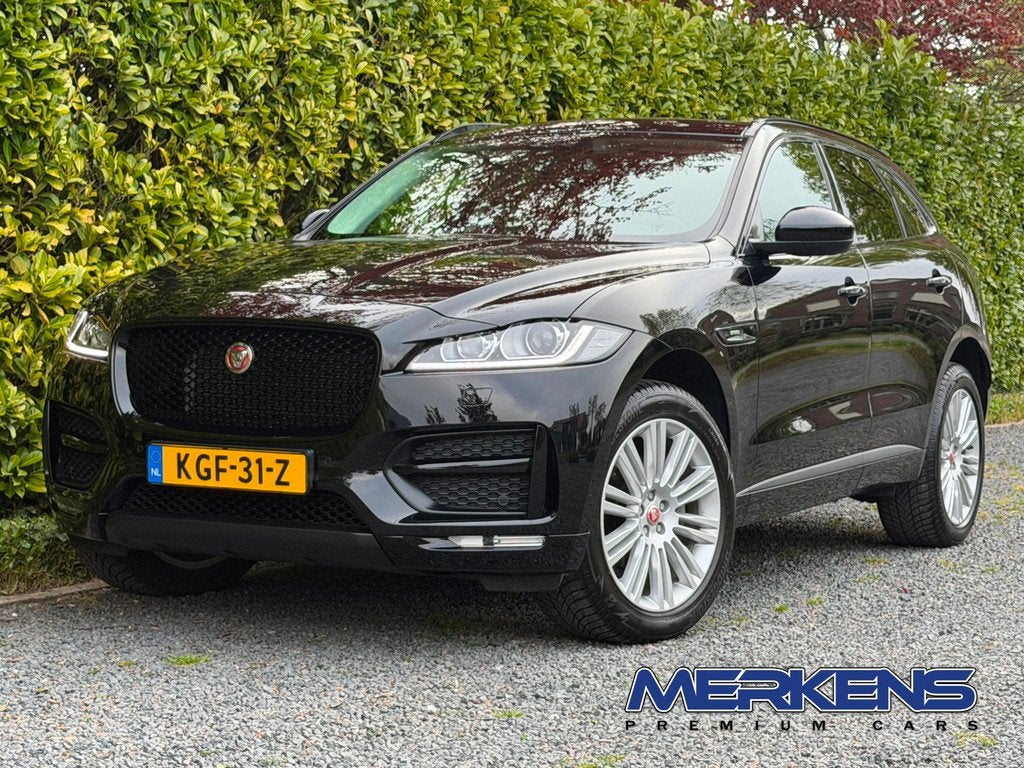 Jaguar F-PACE 2.0 AWD 25t 250PK R-sport Black Edition Pano, Automaat, Gebruikt, Leder en Stof, Zwart
