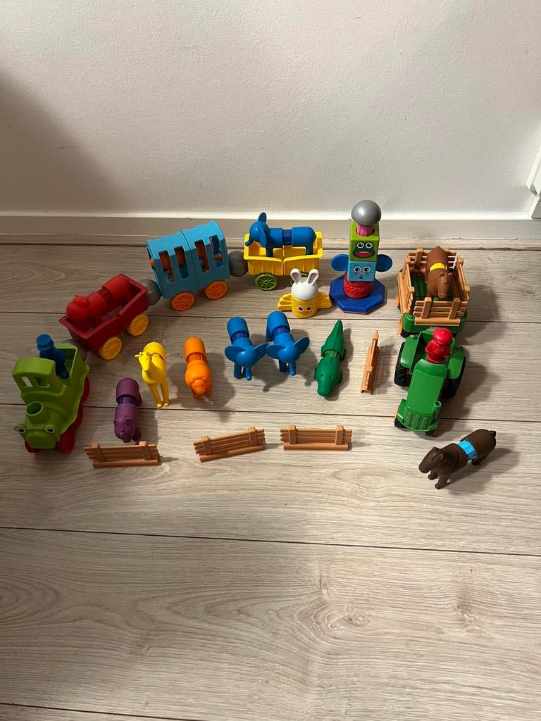 Grote set Smartmax: trein, tractor en (wilde) dieren, Ophalen of Verzenden, Gebruikt, Jongen of Meisje