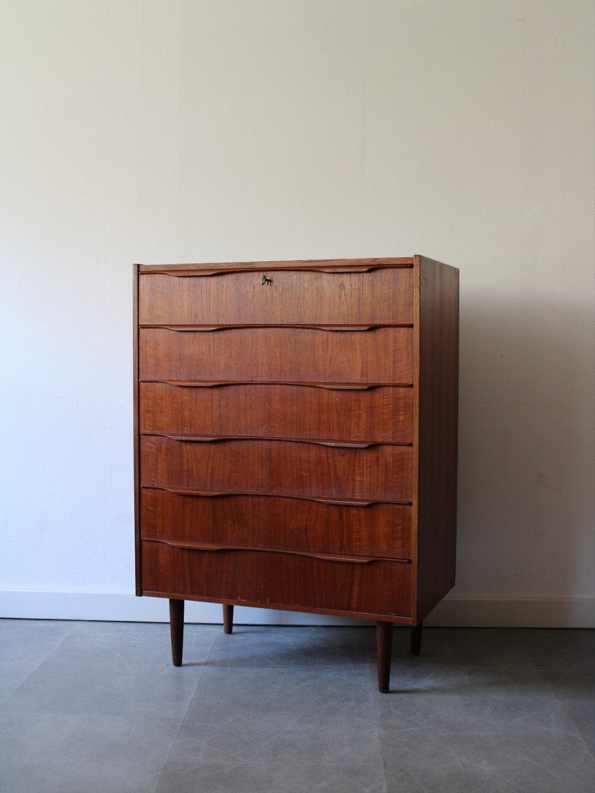 Vintage Deense ladekast in teak