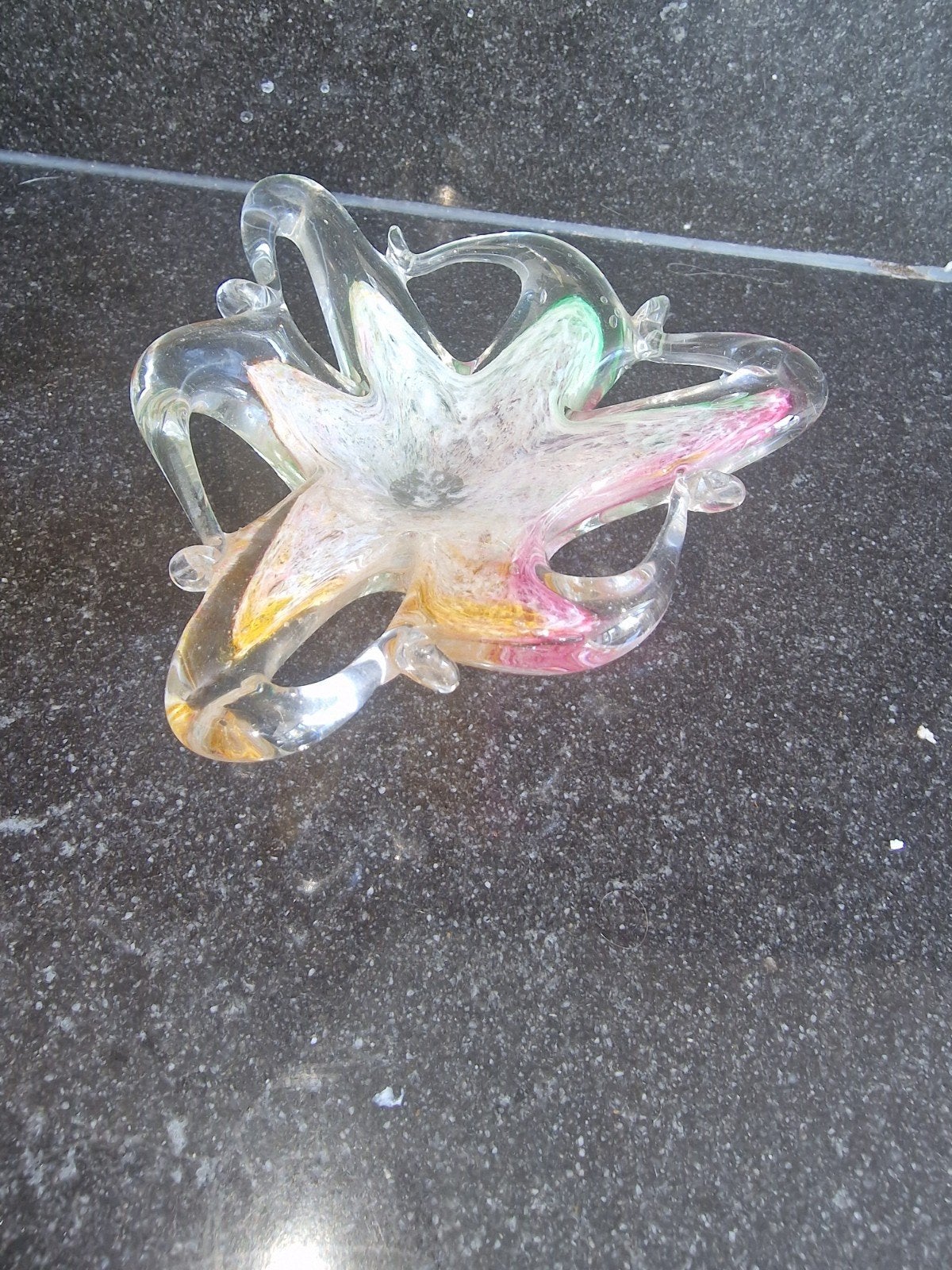 Murano Glas Vrije Vorm Zeester Snoep Kom Abstract Pastel, Antiek en Kunst, Antiek | Glas en Kristal, Ophalen of Verzenden