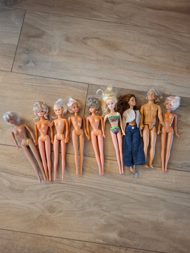 Vintage aankleed poppen - set van 10 stuks, Ophalen of Verzenden, Gebruikt, Babypop
