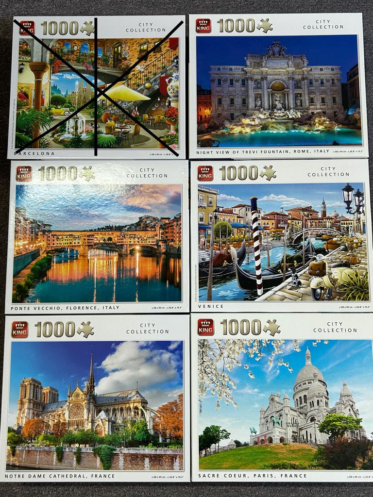 Puzzels King " City Collection", Ophalen, 500 t/m 1500 stukjes, Gebruikt, Legpuzzel
