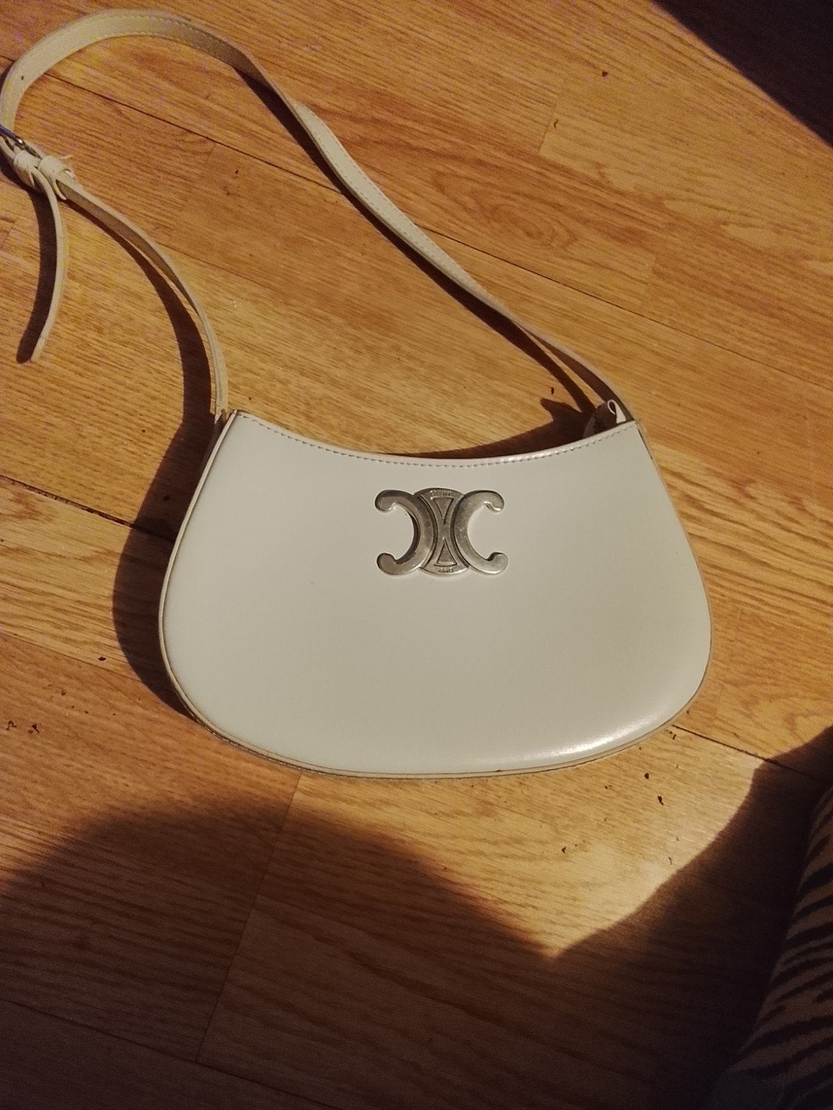Celine Ava Bag Triomphe Canvas Schoudertasje, Ophalen of Verzenden, Zo goed als nieuw, Wit, Schoudertasje