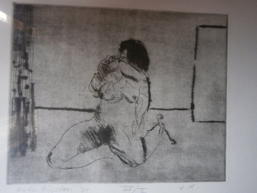 AUKE EIGELAAR, Ets Naakte Dame Figuratie i/d Ruimte, Ophalen of Verzenden, Ets