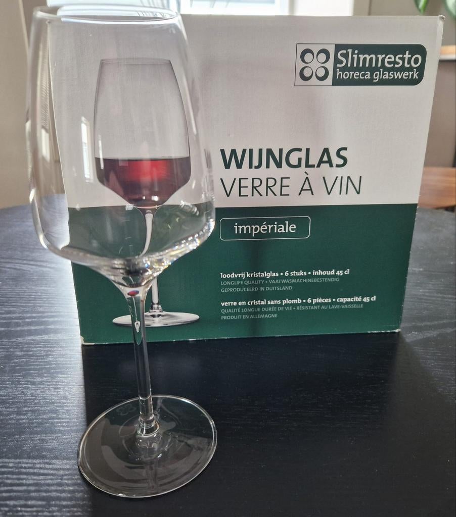 Slimresto rode wijnglazen - 45 cl - 19 stuks, Ophalen, Glas of Glazen, Nieuw, Glas