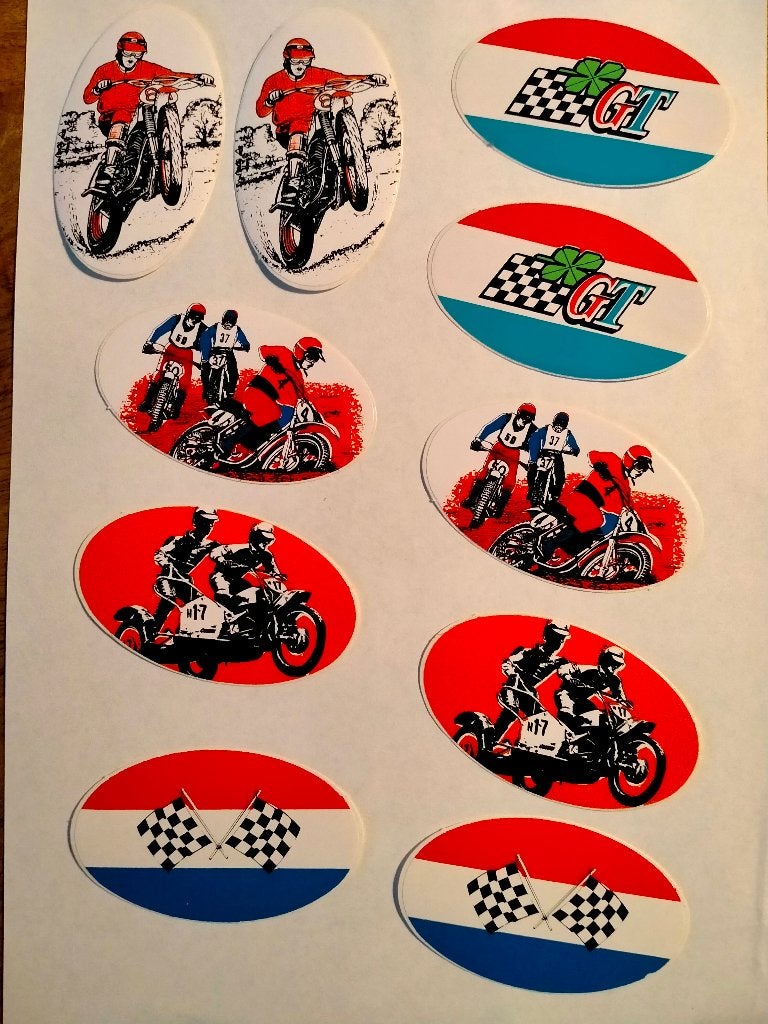 Motor zijspan race racemotor vintage logo sticker stickers, Ophalen of Verzenden, Zo goed als nieuw, Overige typen