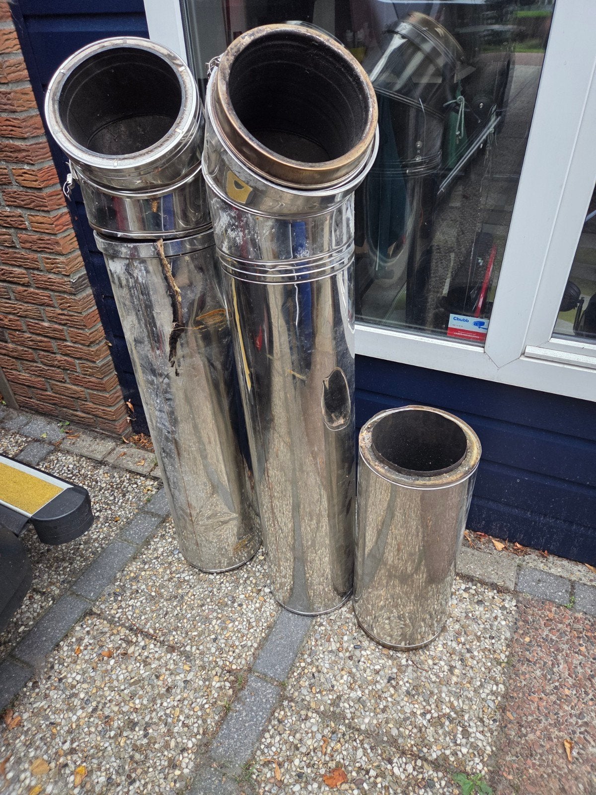 Rookafvoer buizen dubbelwandig 25cm, Huis en Inrichting, Ophalen, Vrijstaande haard, Houthaard