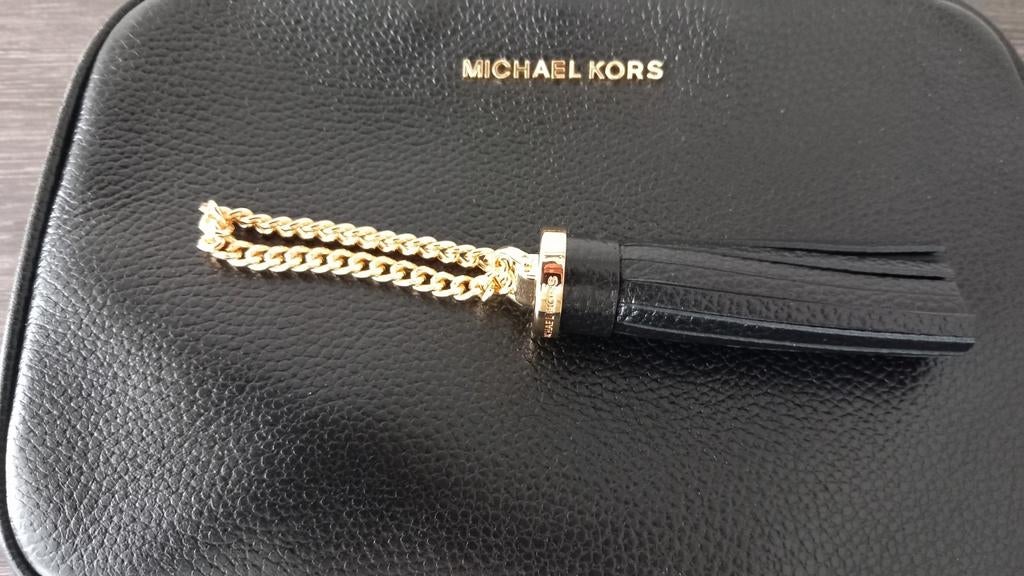 MICHAEL KORS* ZWART/GOUDEN LEREN TAS ACCESSOIRRE NIEUW!!, Ophalen of Verzenden, Nieuw, Zwart, Overige typen
