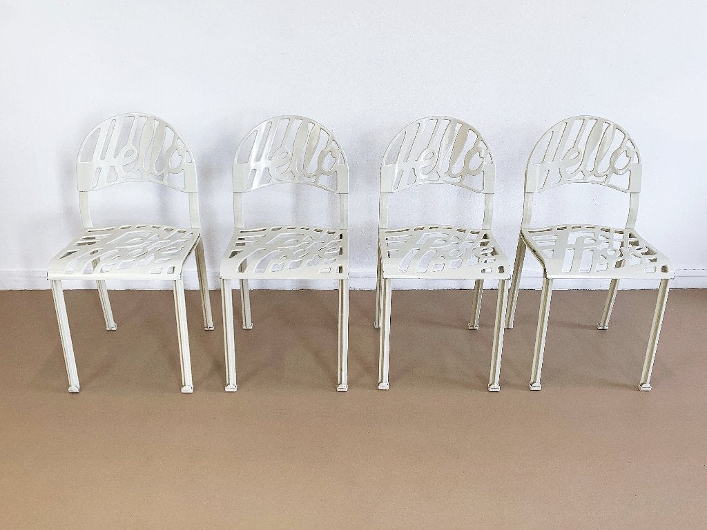 4x vintage design Artifort stoelen Jeremy Harvey Hello There, Ophalen, Gebruikt, Wit, Vier