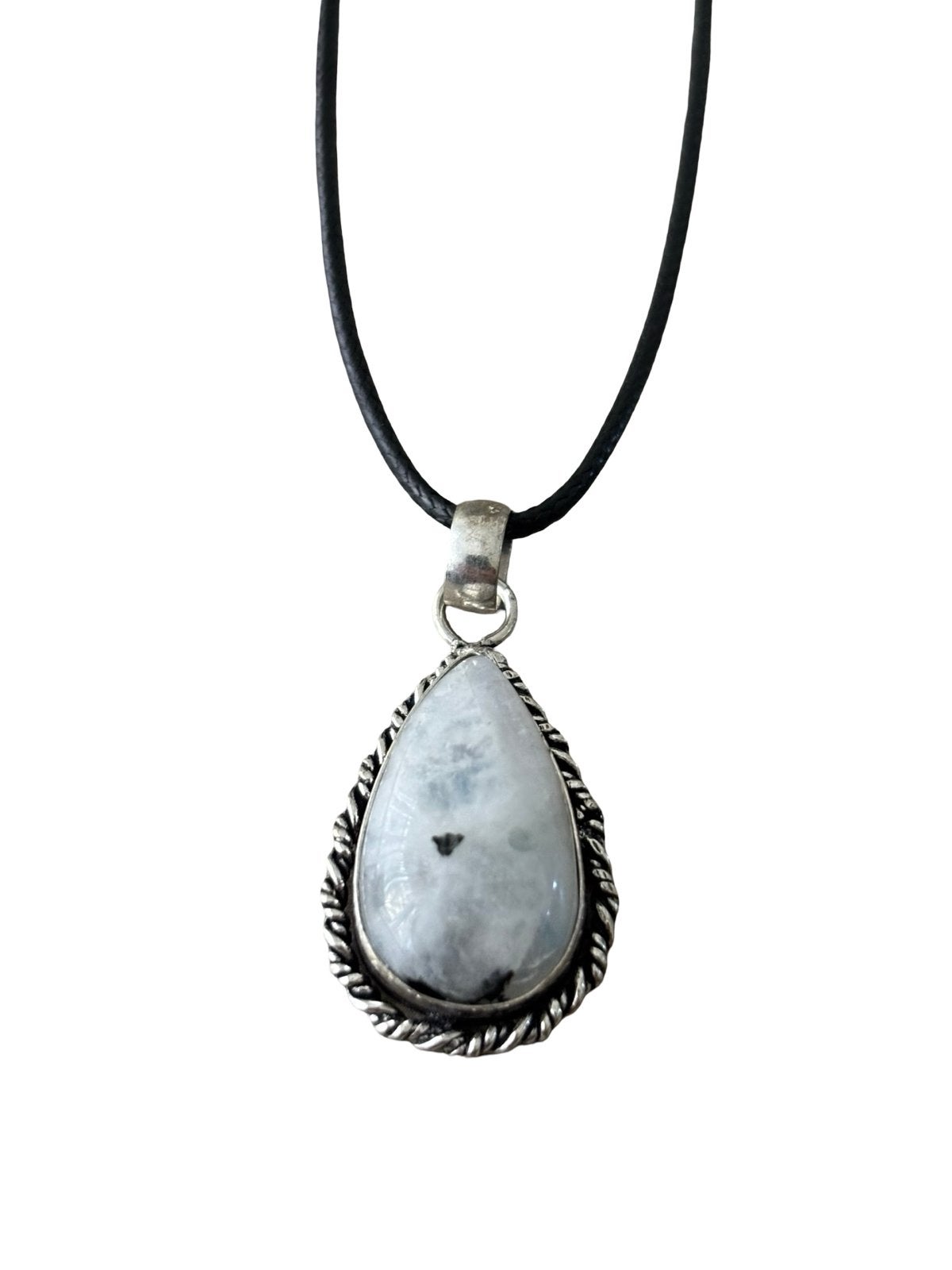 Maansteen Edelsteen Ketting Sieraden Newage Leer Uniseks, Vanbeeksaar4@gmail.com, Wit, Nieuw, Ophalen of Verzenden