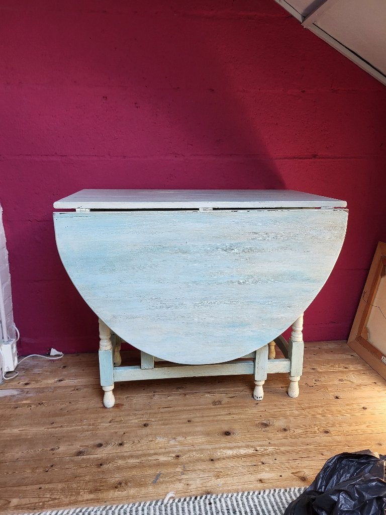 Brocante tafel, Ophalen, Gebruikt, 100 tot 150 cm, Eikenhout