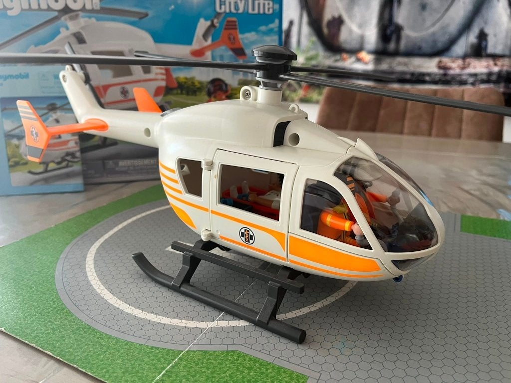 Playmobil City Life Helikopter met reddingswerkers (70048), Complete set, Voertuig, Ophalen of Verzenden, Zo goed als nieuw