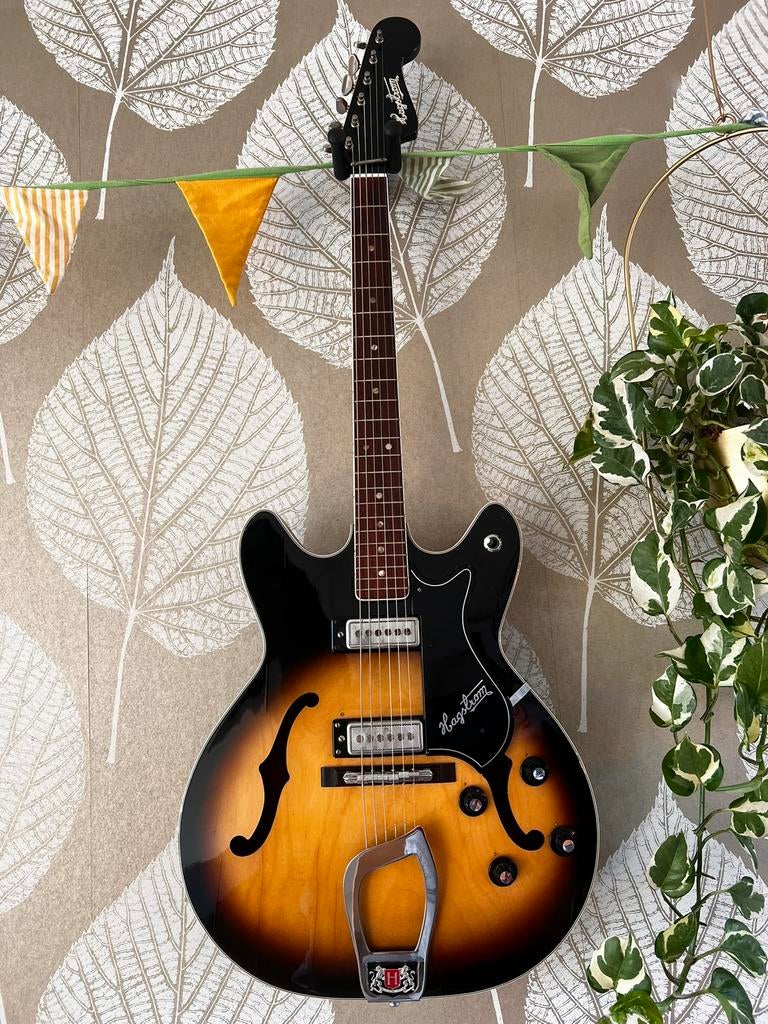 Hagström Viking 1967 hollow body gitaar, Ophalen, Zo goed als nieuw, Hollow body, Overige merken