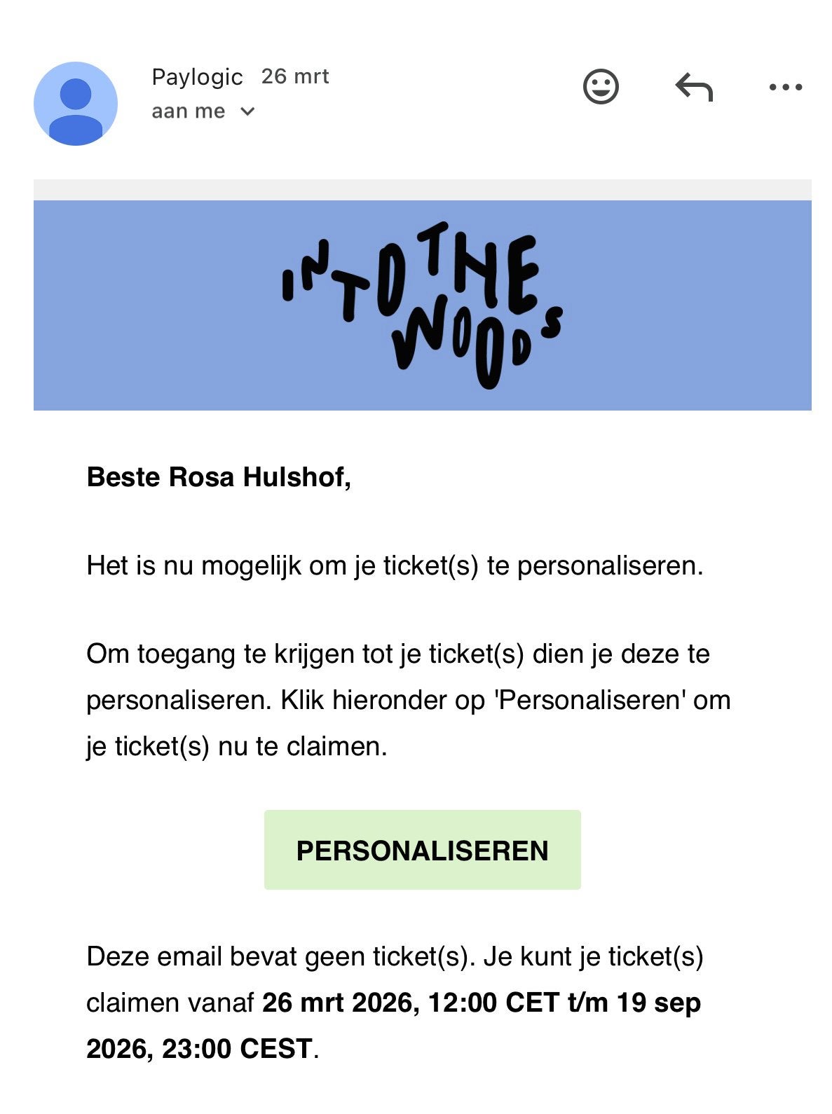 2x INTO THE WOODS Amersfoort + ADE, Tickets en Kaartjes, Twee personen