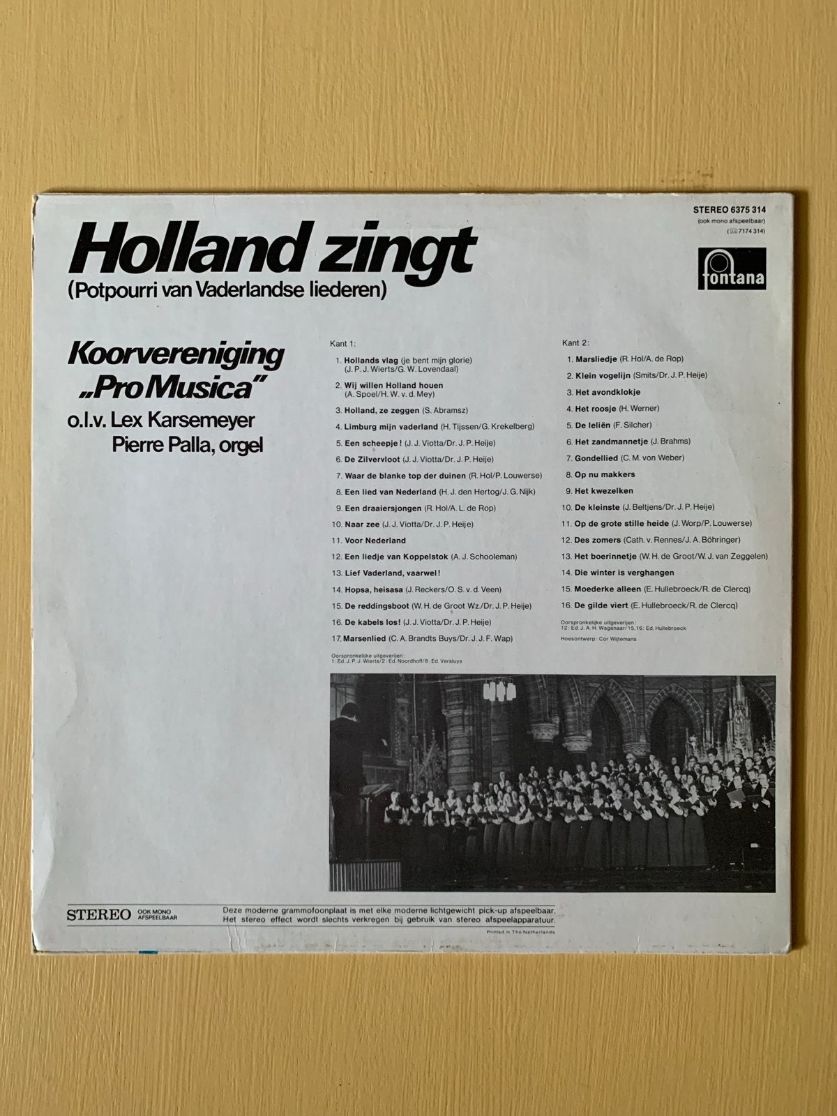 Holland Zingt - Koorvereniging Pro Musica (LP), Ophalen of Verzenden, Gebruikt, Overige genres