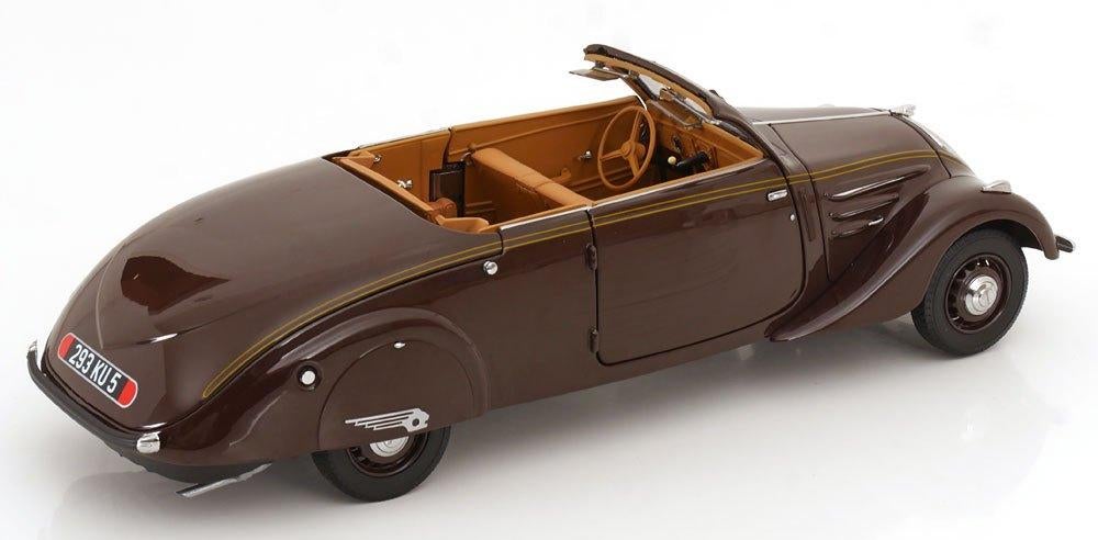 JSN Norev 1:18 Peugeot 402 Eclipse 1937 Chocolate, Hobby en Vrije tijd, Modelauto's | 1:18, -, Nieuw, Norev, Ophalen of Verzenden