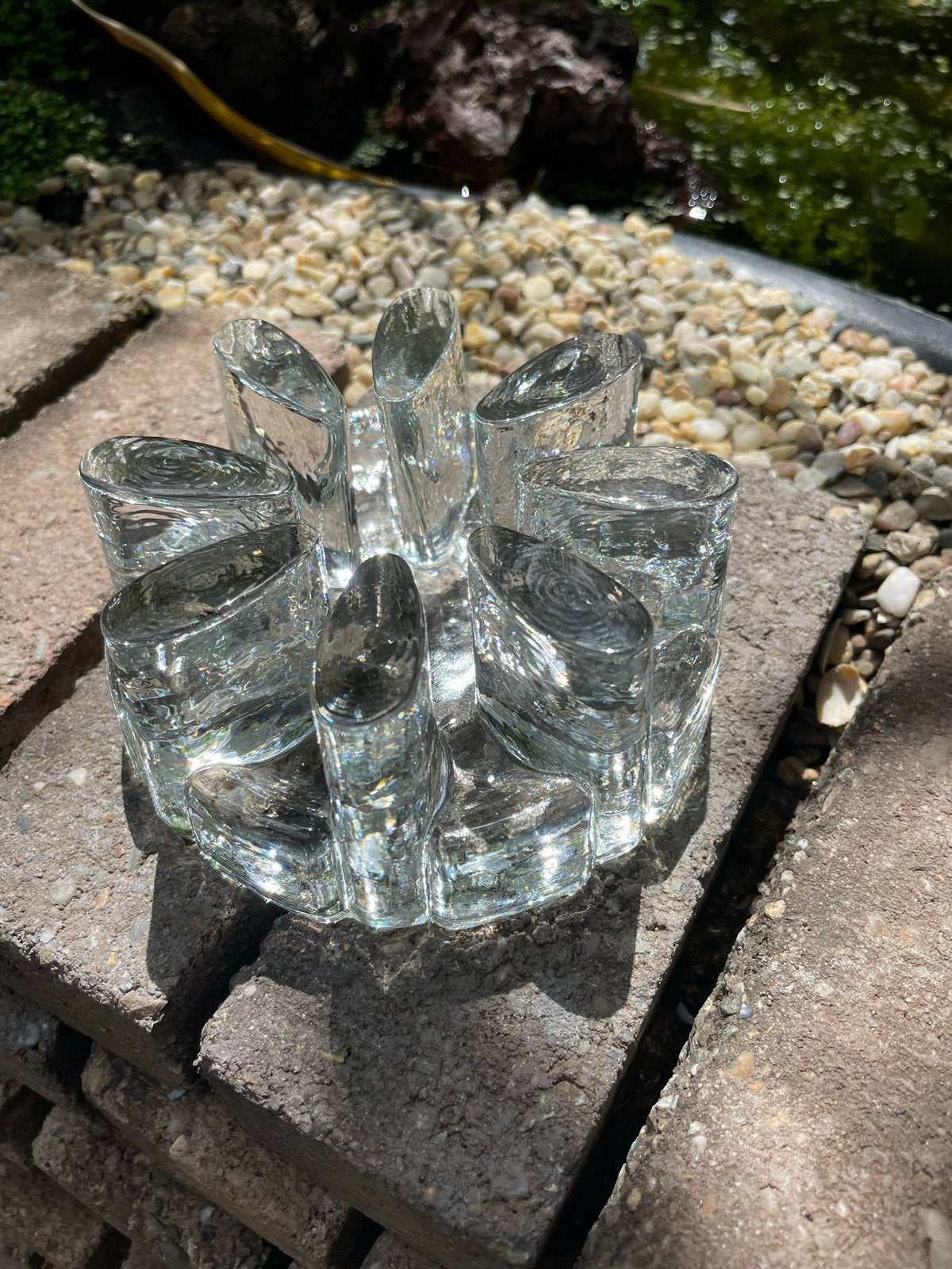 Vintage glazen theewarmer - Scandinavisch design, Ophalen, Overige materialen, Zo goed als nieuw, Kandelaar