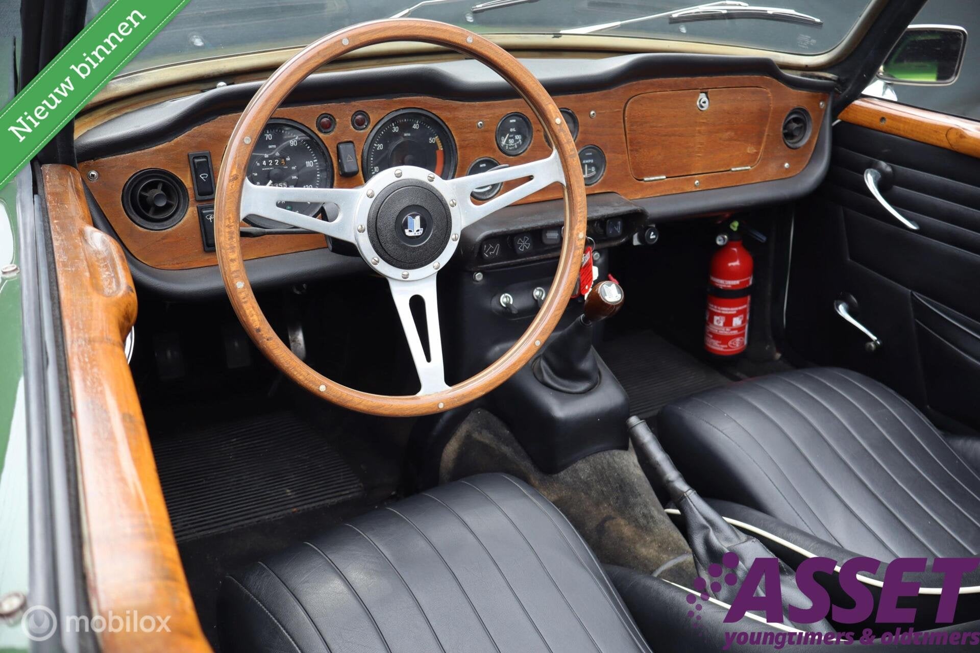 Gebruiksklare Triumph TR4 met 6-cilinder uit TR250 / TR5, Auto's, Achterwielaandrijving, Zwart, Cabriolet, Triumph
