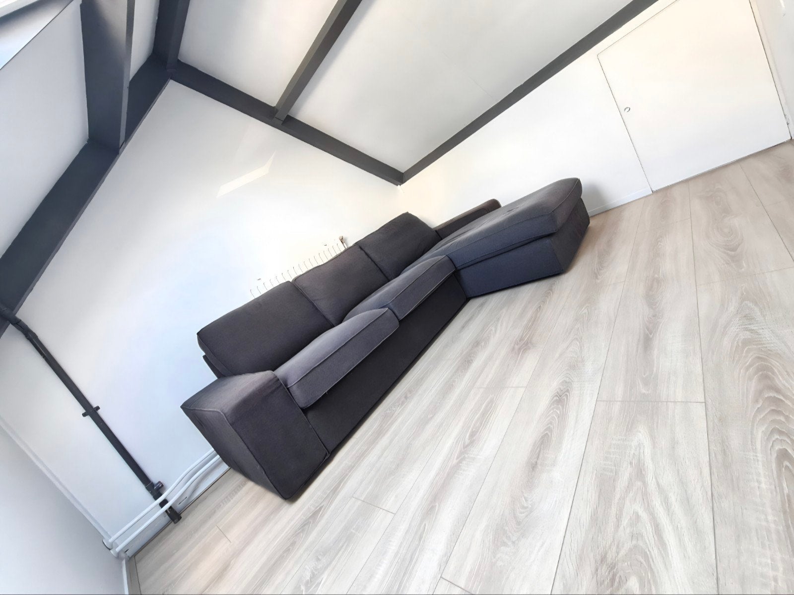 Grote hoekbank - donkergrijs - 280x160 cm, Huis en Inrichting, Ophalen, 250 tot 300 cm, Gebruikt, Hoekbank