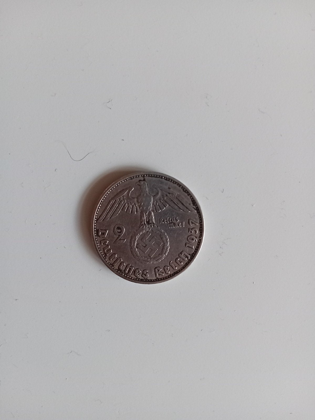 Zilveren 2 Reichsmark munt 1937, Verzenden, Duitsland, Losse munt, Zilver